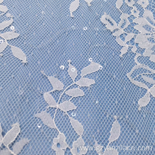 Chantilly Tulle Floral Lace Fabric for Dress